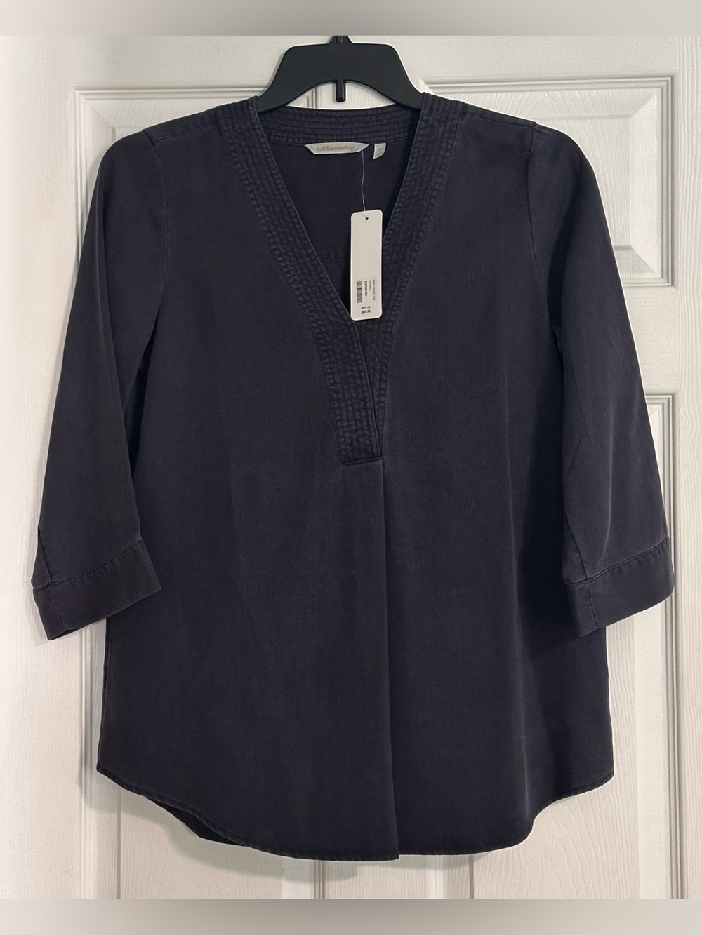 NWT Soft Surroundings Piper Tencel Top Medium Deep Well Navy Lyocell Tunic